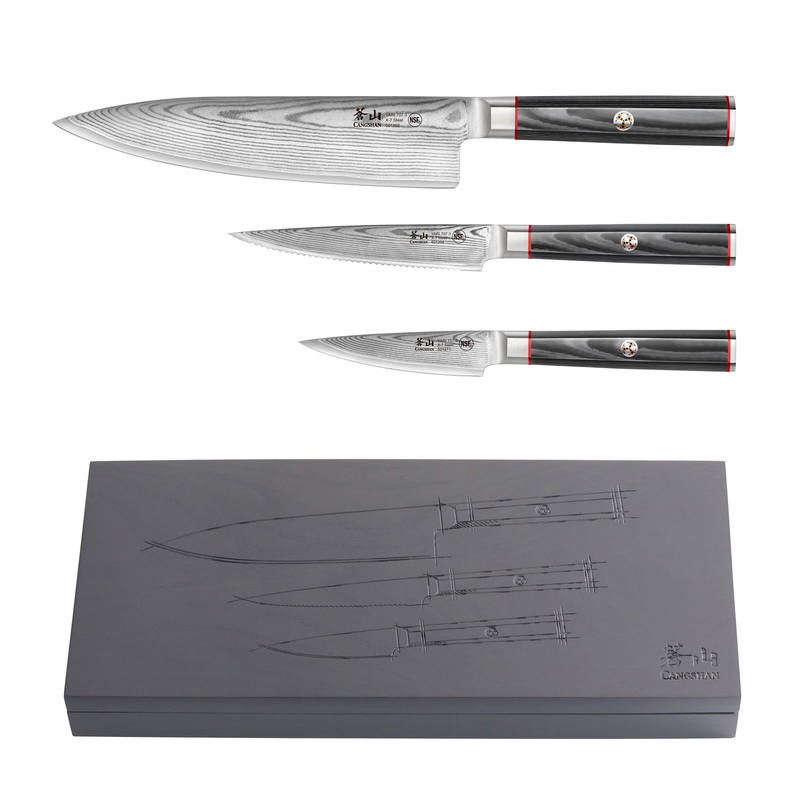 Cangshan YARI 3-piece Starter Knife Set, Ash Box