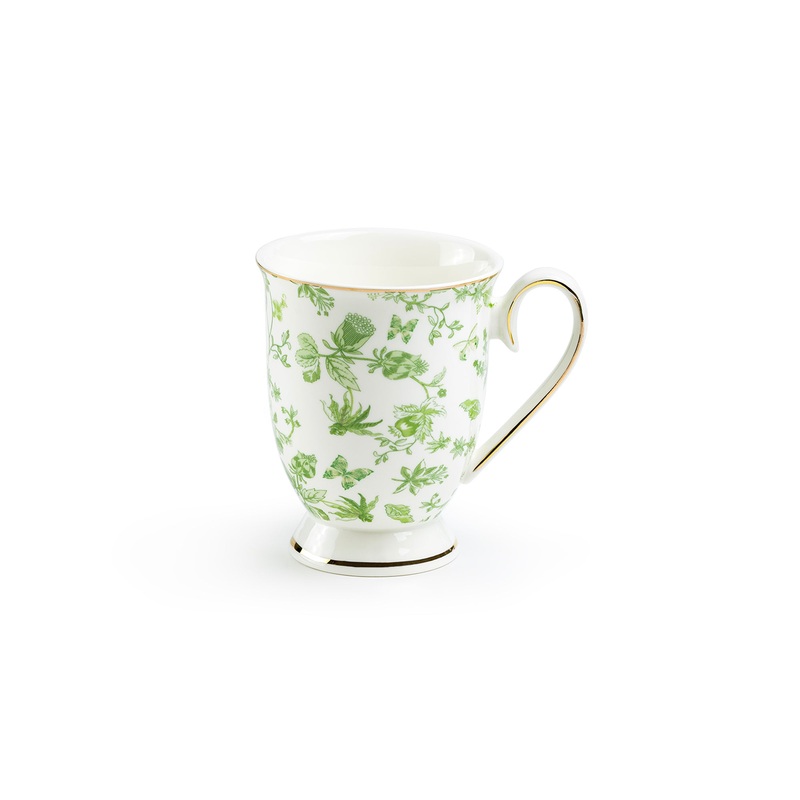 Greeny Garden Fine Porcelain Footed Mug
