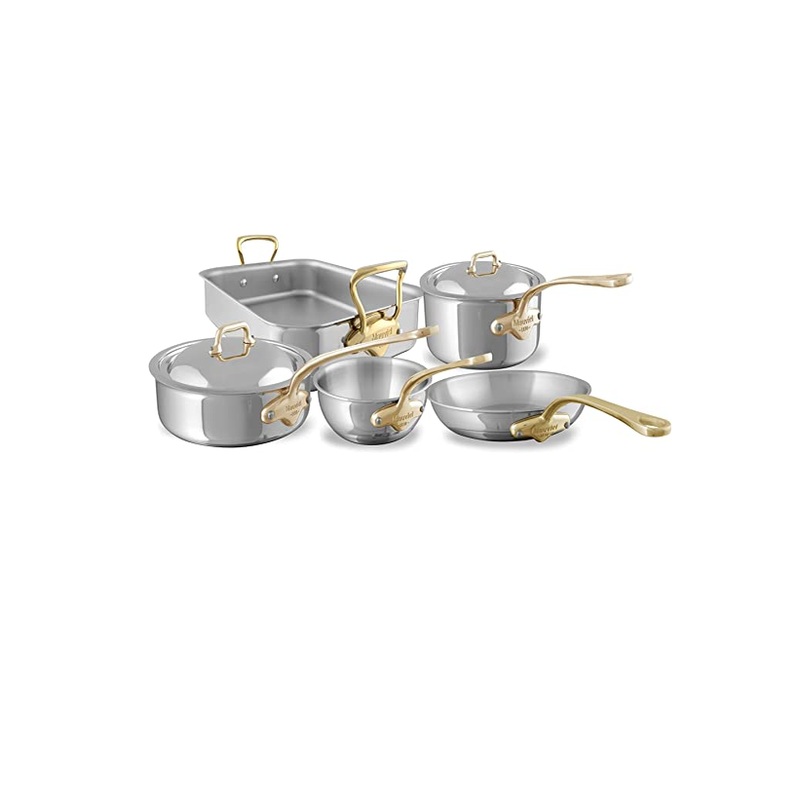 Mauviel M’COOK B 5-Ply 7-Piece Cookware Set With Brass Handles