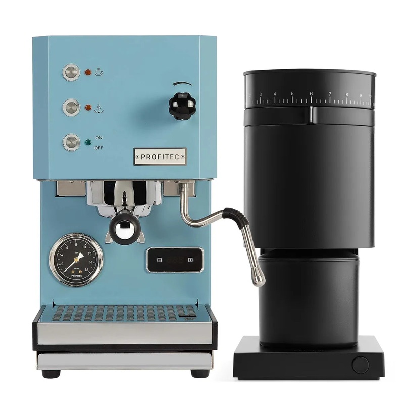 Profitec Go (Blue) Espresso Machine & Fellow Opus Grinder (Black) Bundle