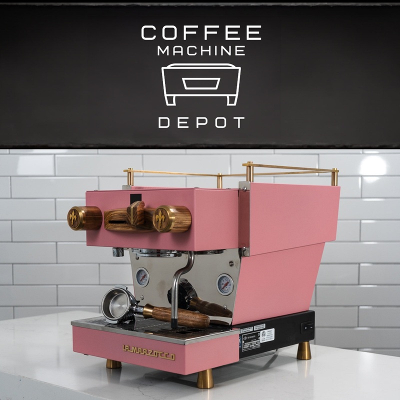 La Marzocco Linea Mini R- Custom Matte Pink with Walnut and Brass Home Espresso Machine