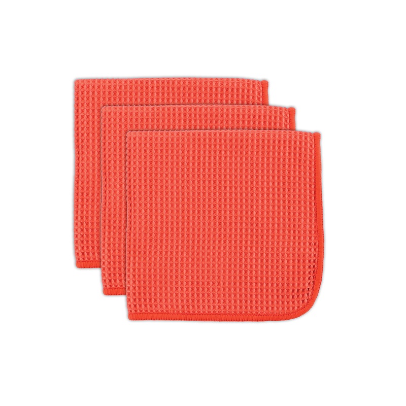 MU Kitchen Coral Waffle Weave Cloths – Set of 3
