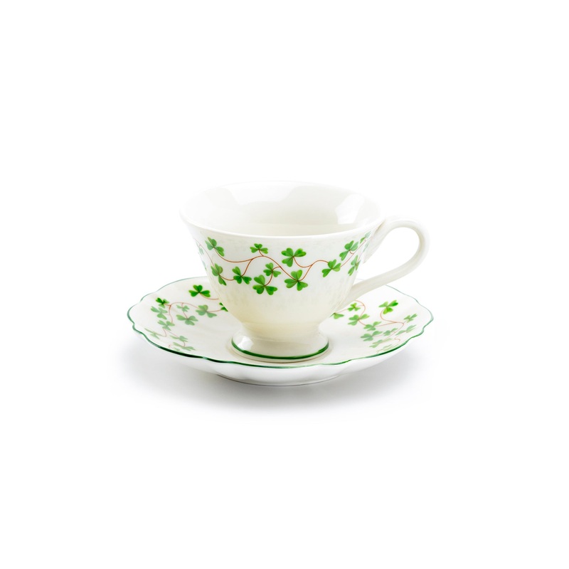 Shamrock Fine Porcelain Tea Cup and Saucer