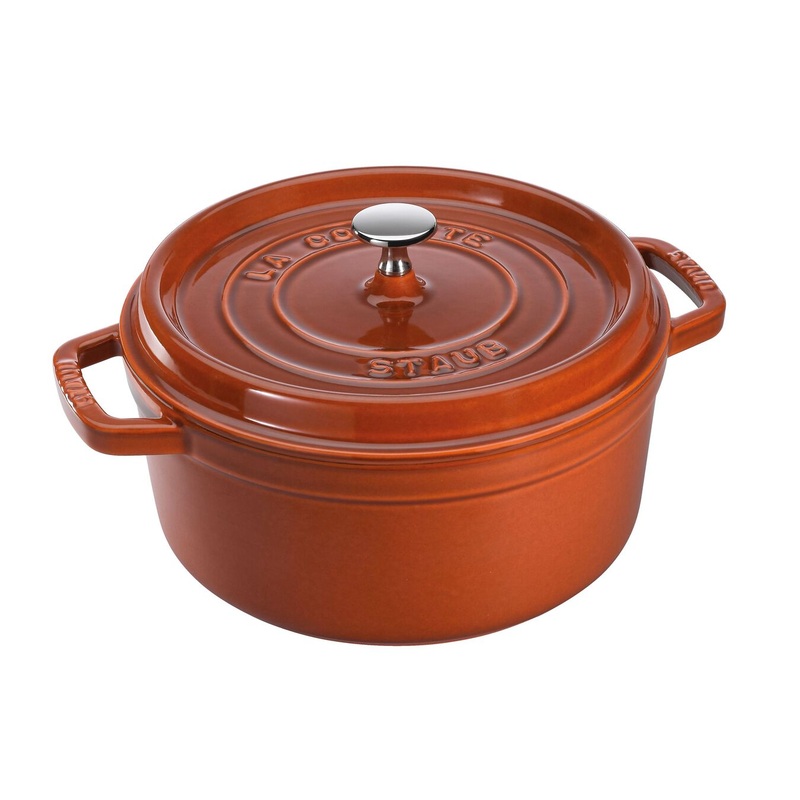 Staub Cast Iron Burnt Orange Round Cocotte, 2.75-Quart