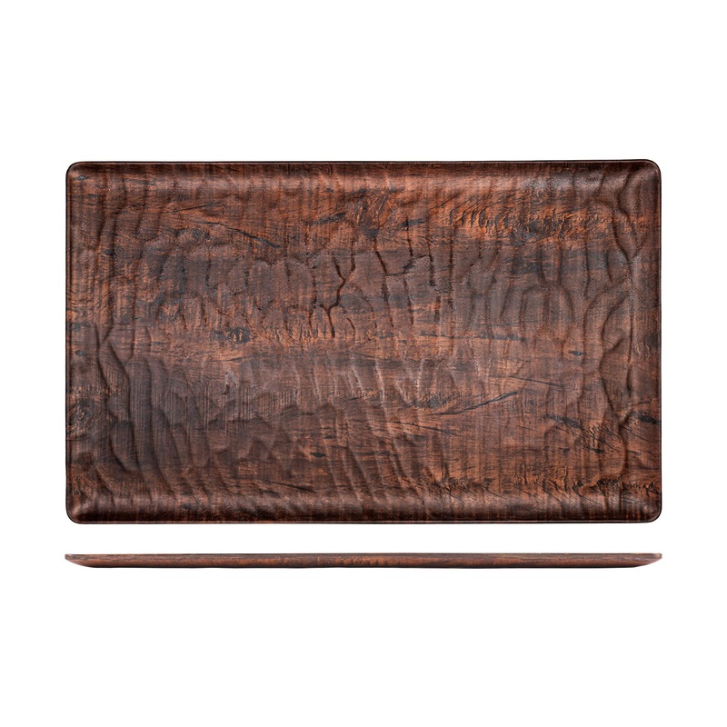 Turgla Composite 20.75″ x 12.75″ x h:0.5″ Rectangular Brown Composite Platter