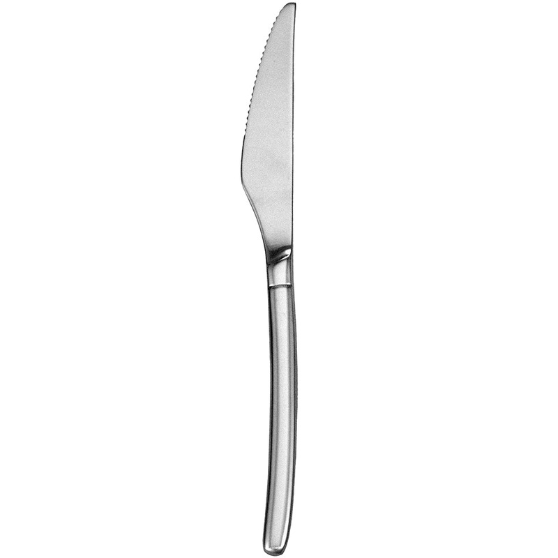 Walco 2545FS Vogue 8 13/16″ 18/10 Fieldstone Finish Stainless Steel Extra Heavy Weight Dinner Knife – 12/Pack