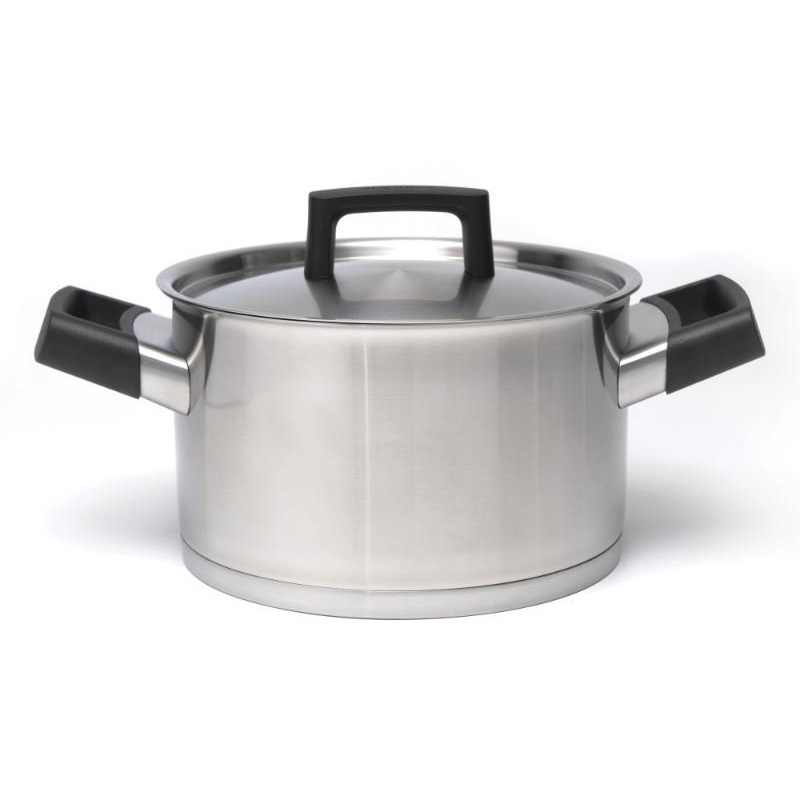 BergHOFF Ron 8″ 18/10 Stainless Steel Covered Dutch Oven, 3.1 Qt