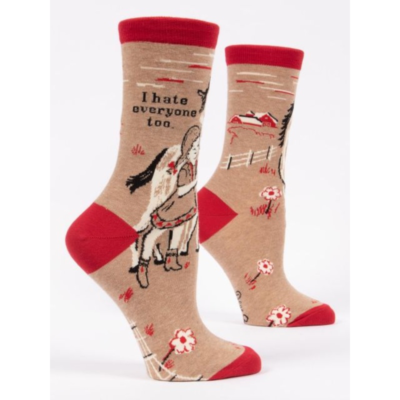 Blue Q Women’s Crew Socks – I Hate Everyone Too