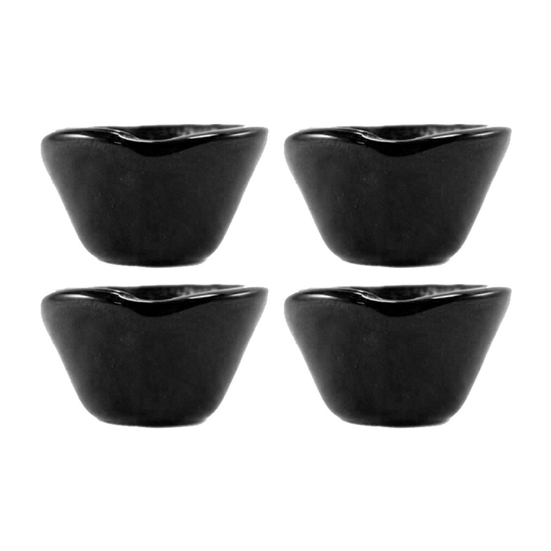 Glass Dinnerware dia.3.25″ h:2″ 4 oz. Round Black Glass Ramekin (Set of 4)
