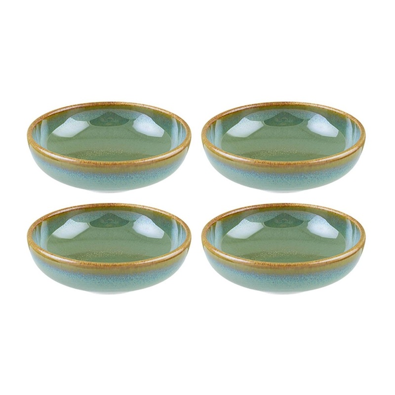 Sage dia.4″ h:0.75″ 4 oz. Round Green Porcelain Bowl (Set of 4)