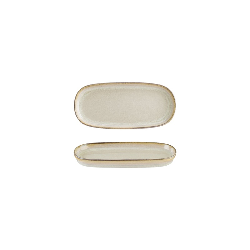 Sand 8.5″ x 4″ x h:0.75″ Oval Beige Porcelain Platter