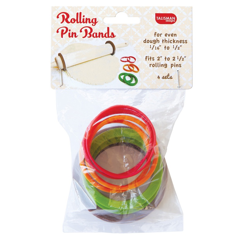 Talisman Designs Silicone Rolling Pin Bands, 8 Piece Set, Multi Color