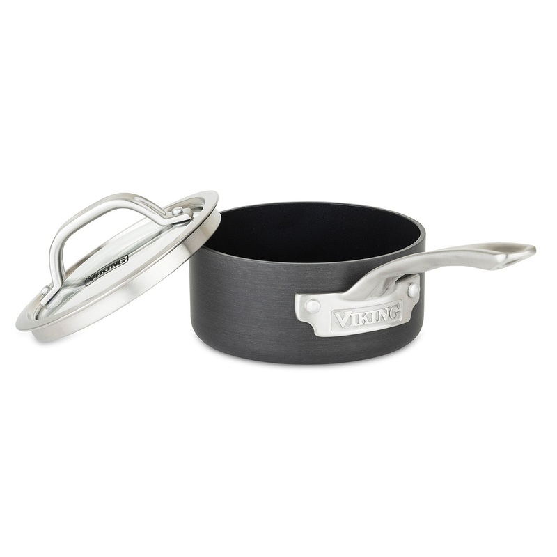 Viking Hard Anodized Nonstick 1 Qt. Saucepan with Lid, Black