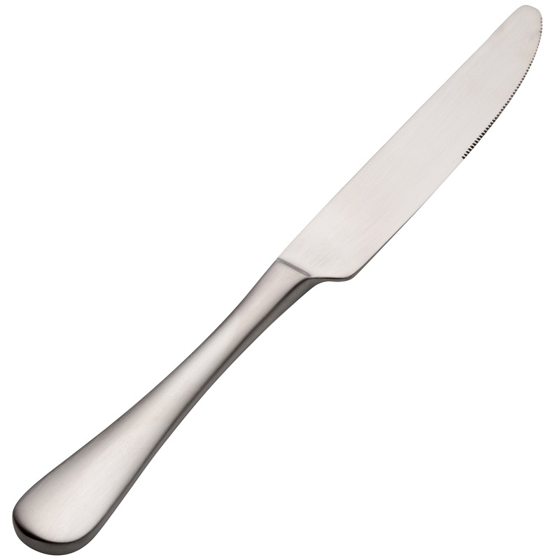 Bon Chef S4111 Como Satin Finish 9 1/8″ 13/0 Stainless Steel Dinner Knife – 12/Pack