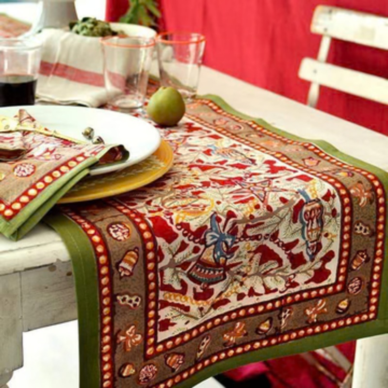 Couleur Nature Noel Table Runner Red & Green 16″x90″