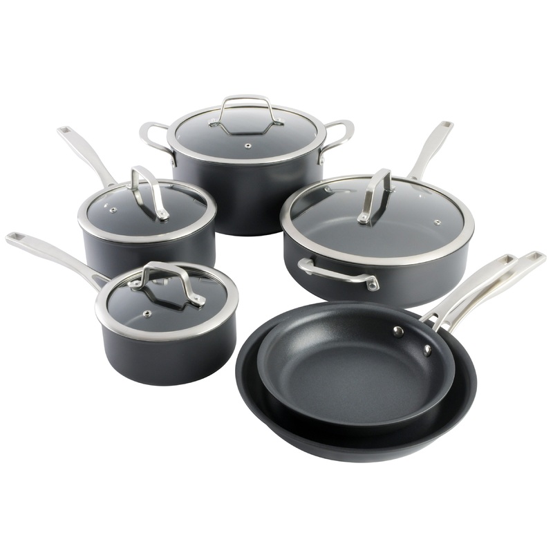 Kenmore Arbor Heights 10-Piece Hard Anodized Cookware Pots and Pans Set