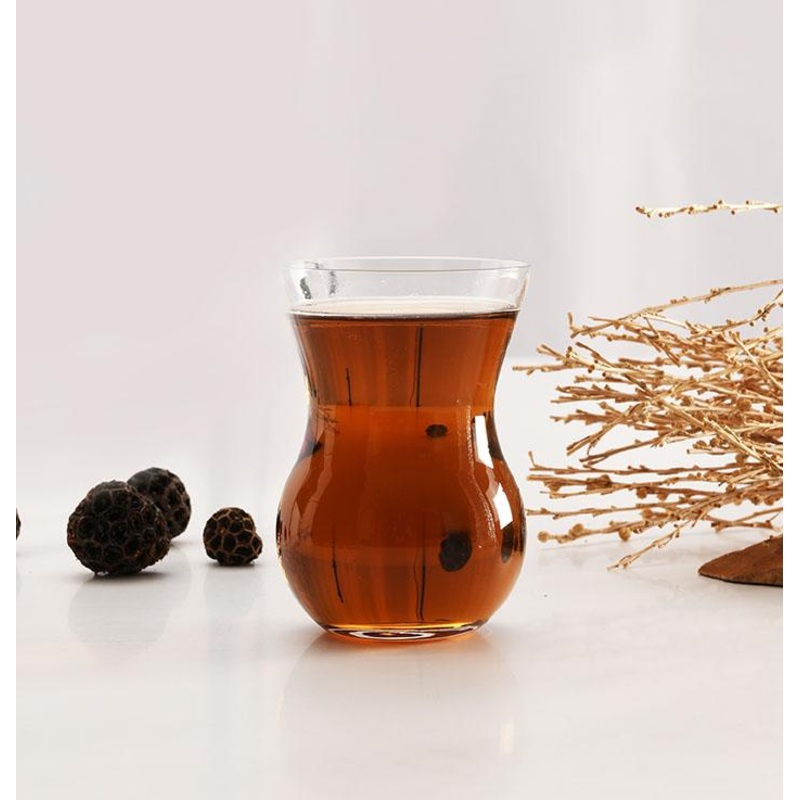 Pasabahce Crystallin Beykoz Handmade Turkish Tea Glass Set, 6.25 oz (185 cc), Turkish Teacup Set of 6- PB- 64051