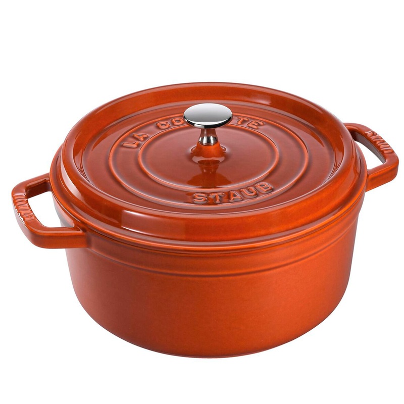 Staub Cast Iron Burnt Orange Round Cocotte 4-Quart