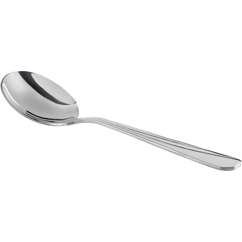World Tableware Brandware 165 016 Cascade 6 1/8″ 18/0 Stainless Steel Heavy Weight Bouillon Spoon – 12/Pack