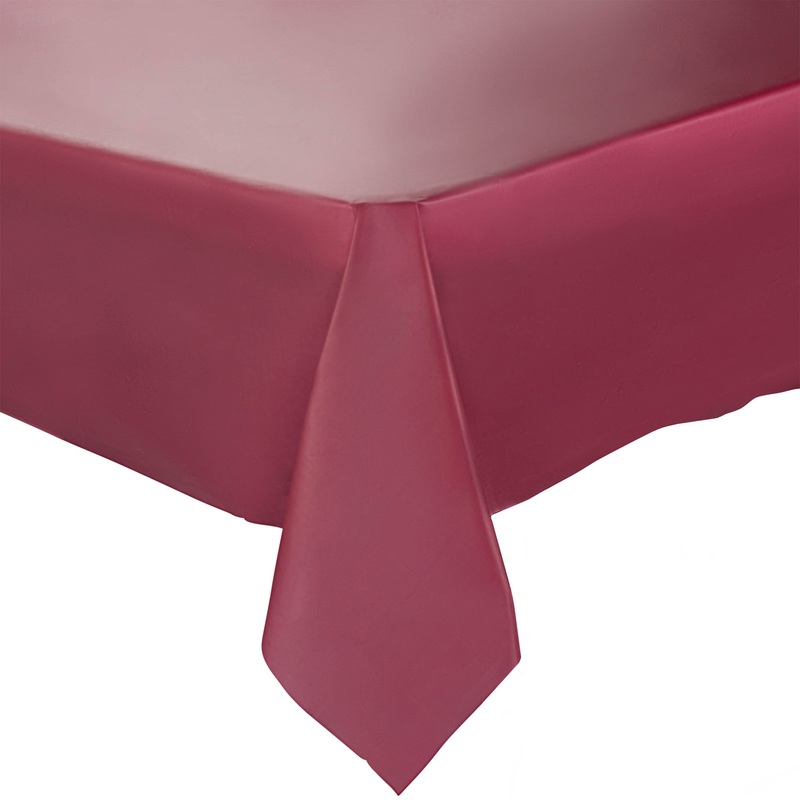 Burgundy Rectangular Disposable Plastic Tablecloths (54″ x 108″)