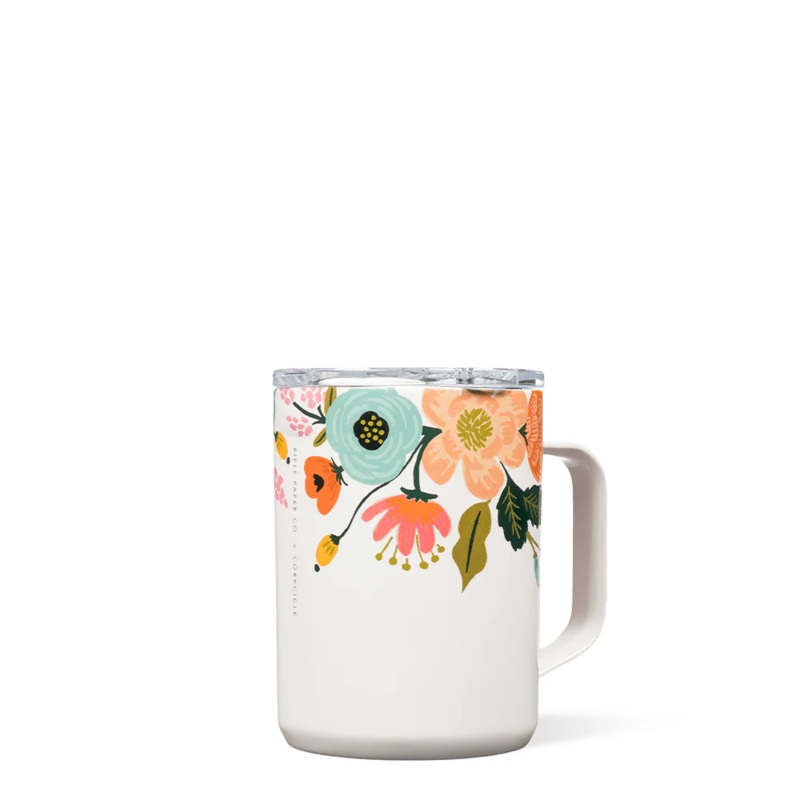Corkcicle Rifle Paper Co. 16 oz Mug- Lively Floral Cream