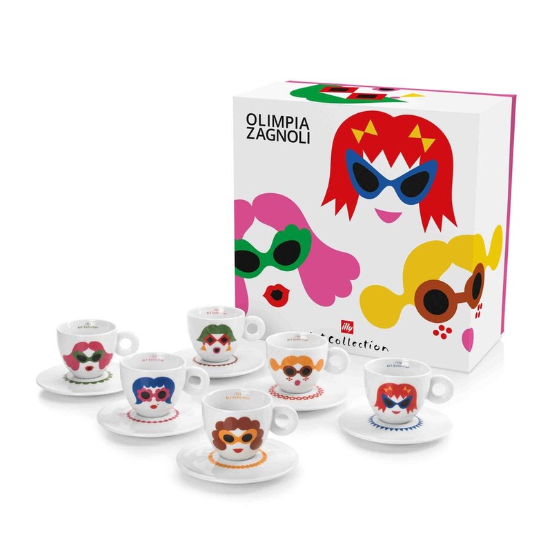 illy Art Collection Olimpia Zagnoli Cappuccino Cups – Set of 6