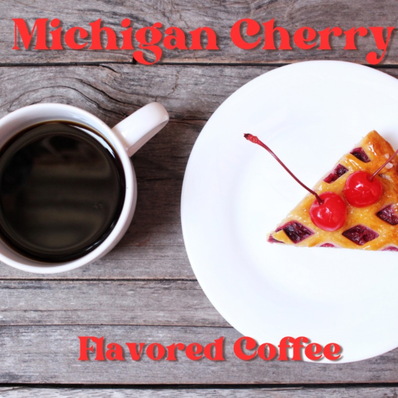Michigan Cherry Flavored Coffee – 1 Pound Whole Bean or Ground Coffee