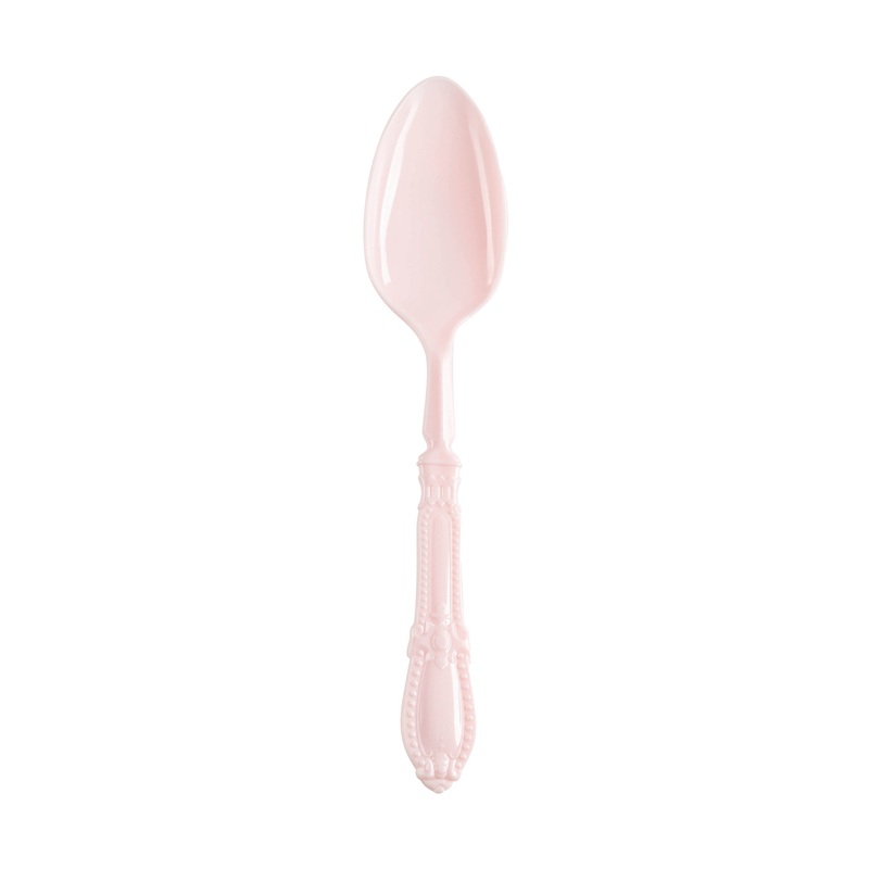 Pink Baroque Disposable Plastic Dinner Spoons