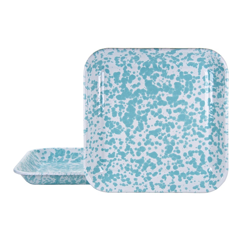 Sea Glass Swirl Square Trays – Set of 2