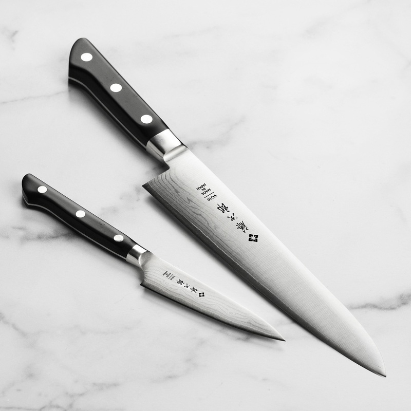 Tojiro Classic Damascus 2 Piece Chef’s & Paring Knife Set