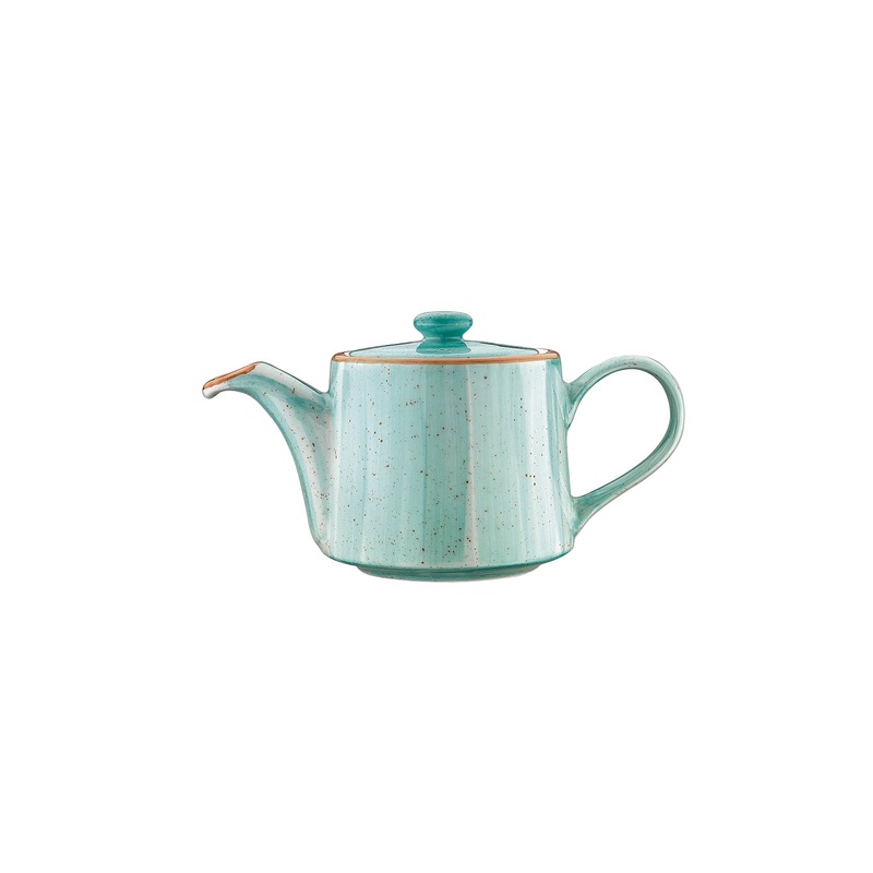 Aqua dia.7″ h:3.5″ 13 oz. Round Blue Porcelain Coffee/Tea Pot