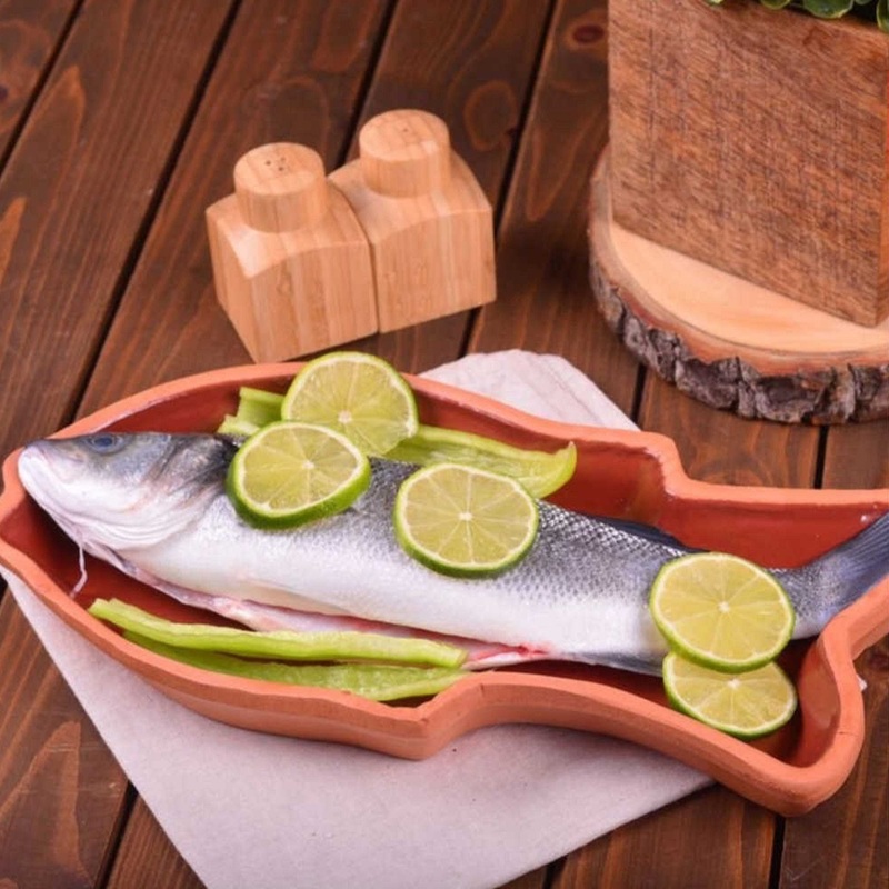 Clay Fish Pan, Ancient Inner Glazed Clay Pan, 2 Pcs, 10.5 in