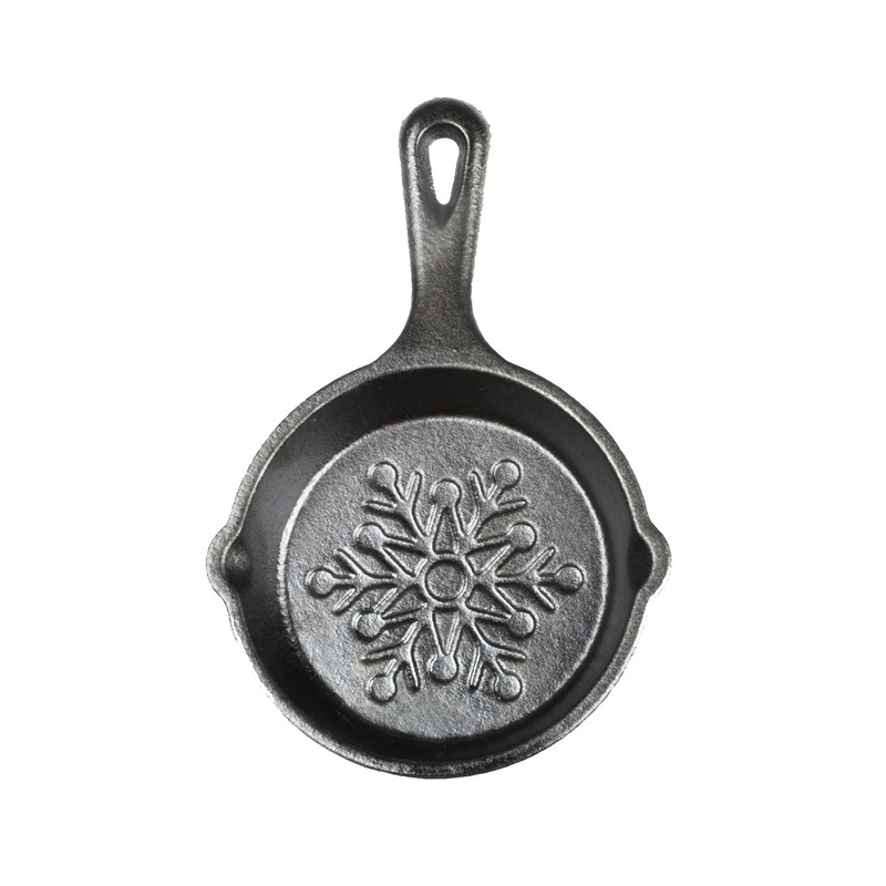 Lodge 3.5-Inch Mini Cast Iron Holiday Skillet, Snowflake Imprint