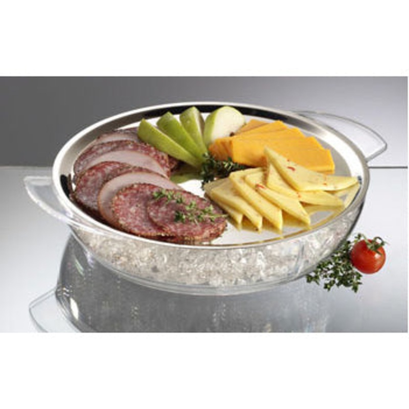 Prodyne Iced Platter IC-10 Cold Serving Plate Dish Acrylic Stainless