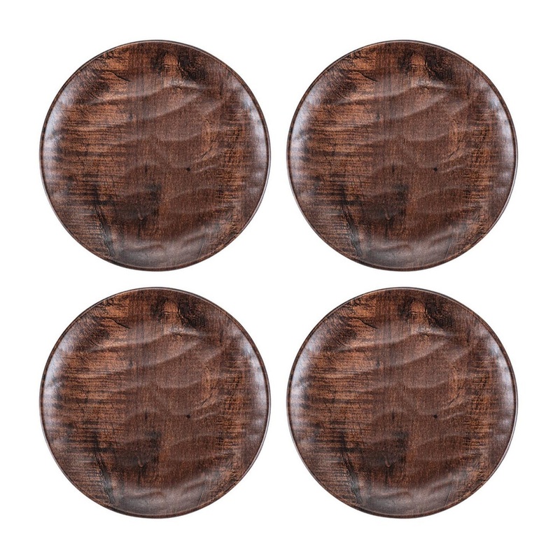 Turgla Composite dia.6.75″ Round Brown Composite Plate (Set of 4)