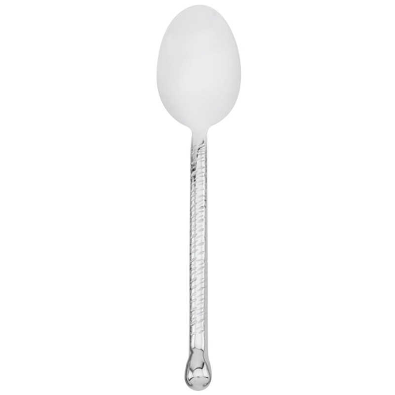 Walco 5807 Nouveaux Hammered 8″ 18/10 Stainless Steel Extra Heavy Weight Dessert Spoon – 12/Pack