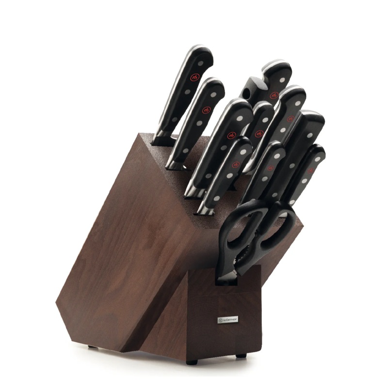 Wusthof Classic – 13 Pc. Knife Block Set – Choco Ash Wood