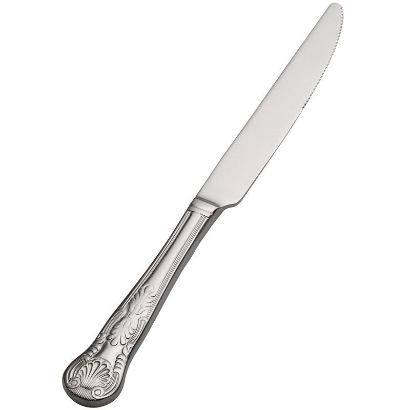 Bon Chef S2712 Kings 9 7/8″ 13/0 Stainless Steel European Size Dinner Knife – 12/Pack