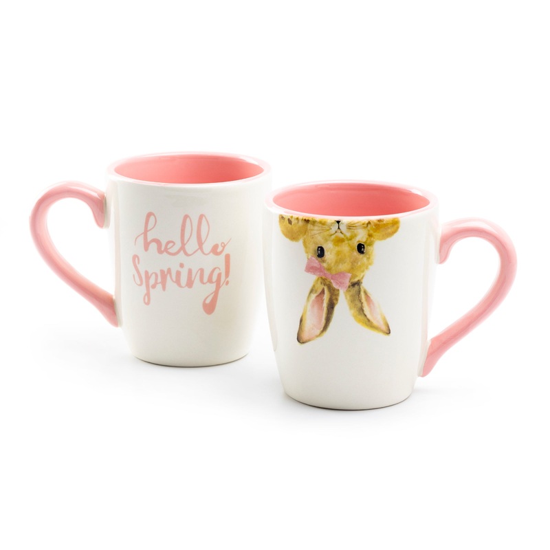 Hello Spring Pink Bunny Mug