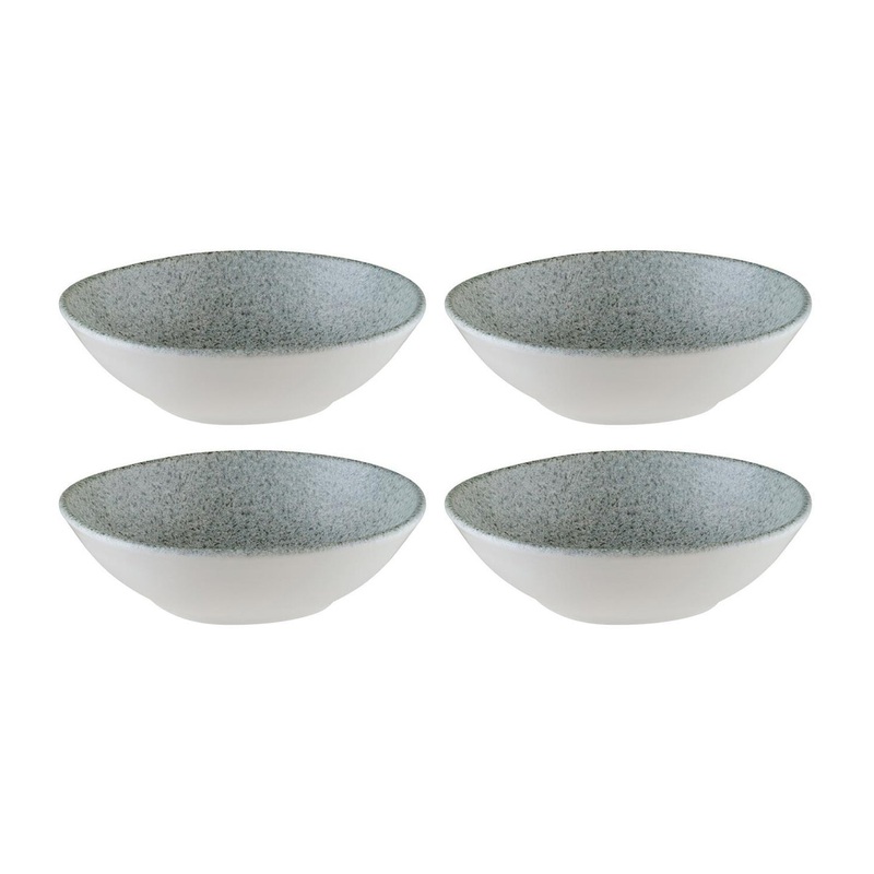 Luca Ocean Matte 7″ x 6.5″ x h:2″ 17 oz. Organic Blue Porcelain Bowl (Set of 4)