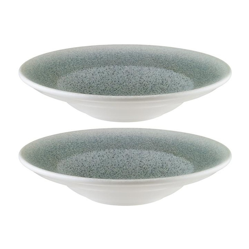 Luca Ocean Matte dia.10.75″ h:2.25″ 16 oz. Round Blue Porcelain Bowl (Set of 2)