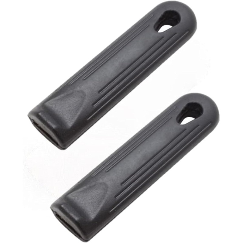 Silicone Pan Handle Sleeve Black Color fits Fry Pans Set of 2 – Heat-Resistant Removable Silicone Hot Handle Holder Handle Cover Silicone Pot Holder