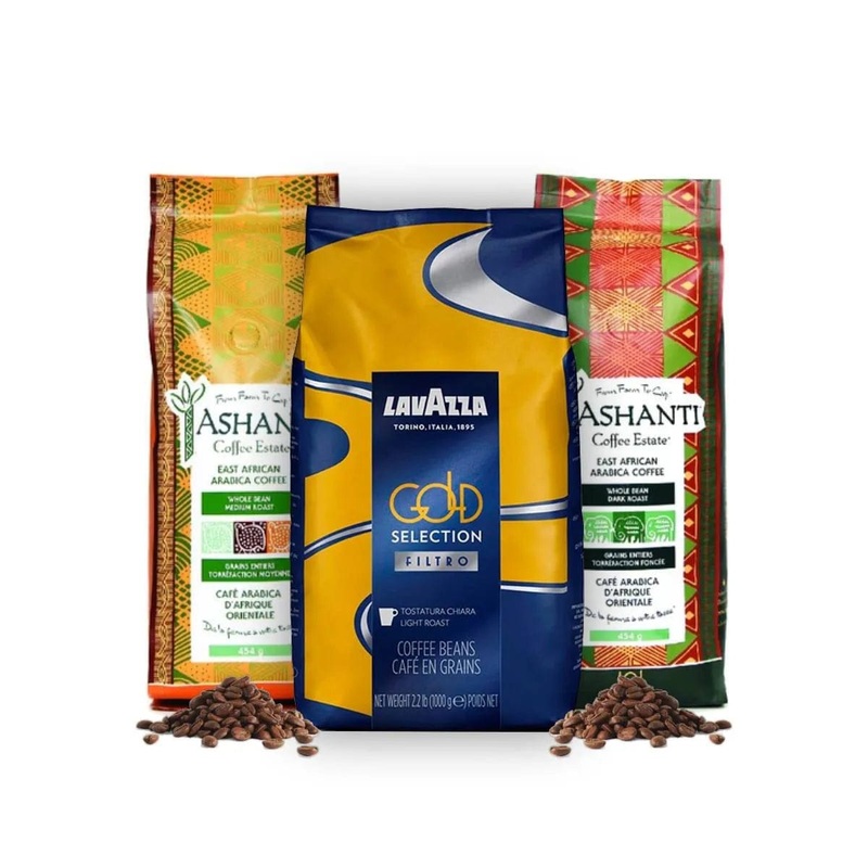 Whole Bean for Drip Coffee Variety Pack (Lavazza & Ashanti)
