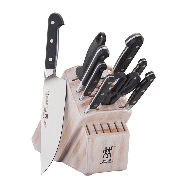 Zwilling Pro 10-pc Knife Block Set, Rustic White