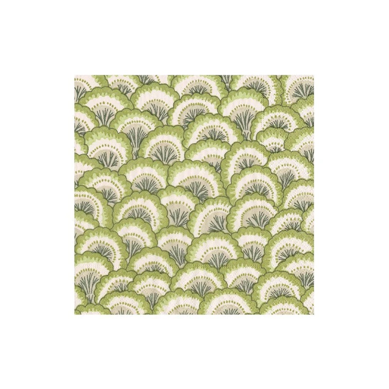 Caspari Pontchartrain Scallop Green Boxed Cocktail Napkins – 40 Per Box