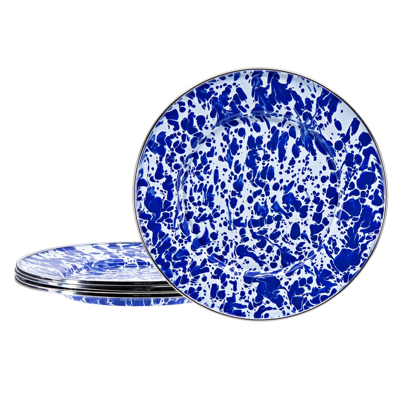 Cobalt Swirl Sandwich Plates – Set of 4