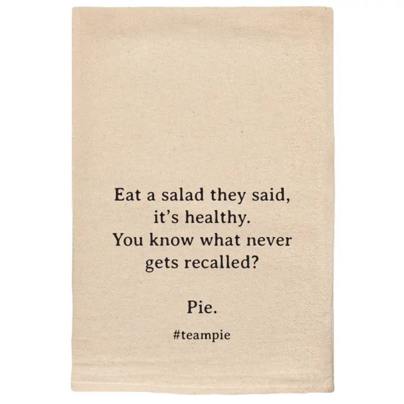 Ellembee Team Pie Witty and Comical Kitchen Tea Towel