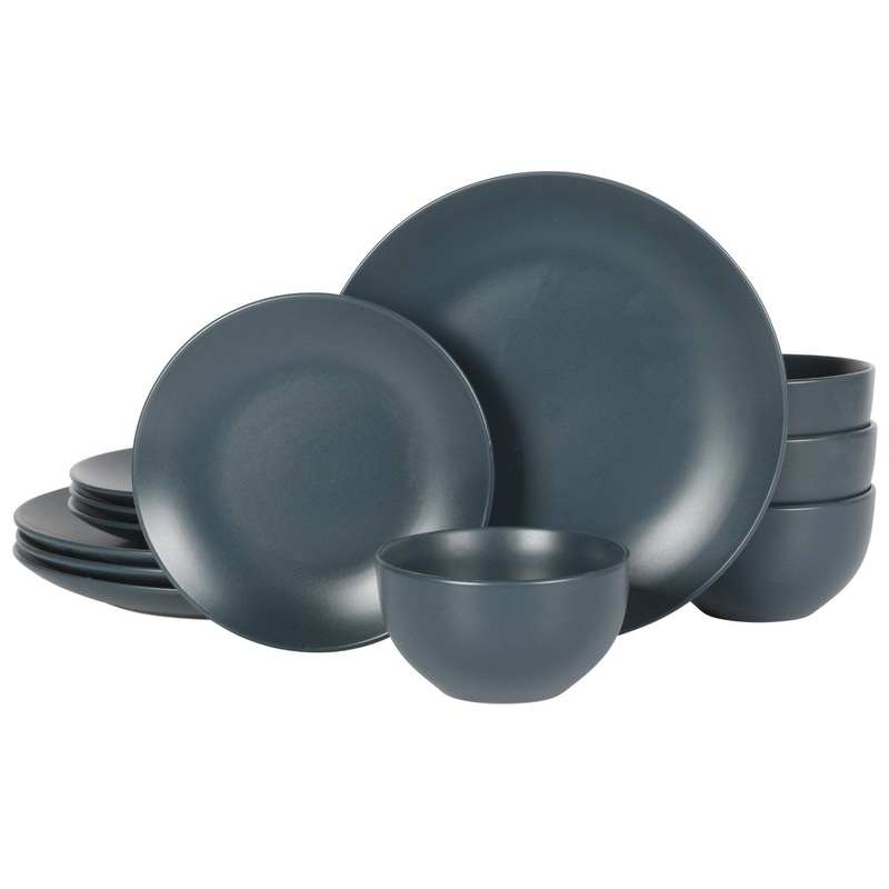 Gibson Home Queenslane 12-Piece Stoneware Matte Dinnerware Set