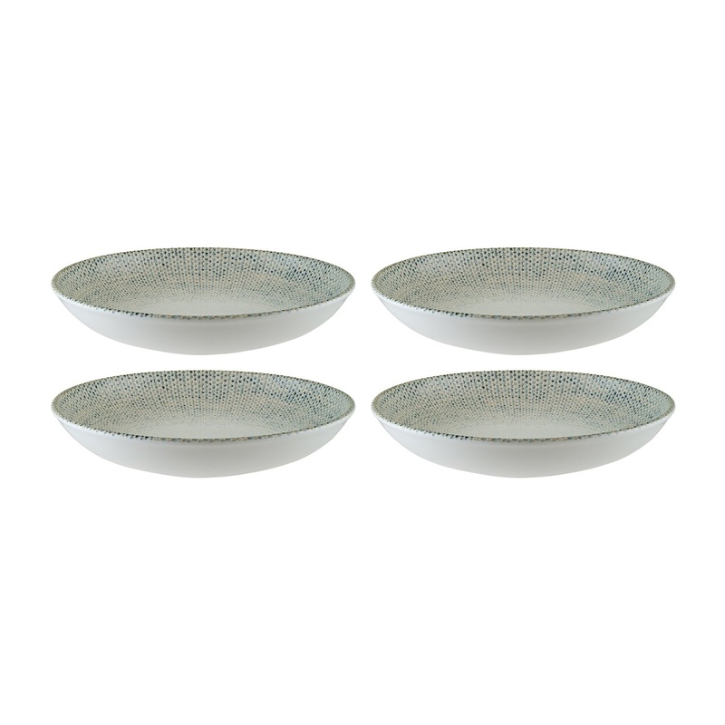 Sway dia.9″ h:2″ 34 oz. Round Decorated Porcelain Bowl (Set of 4)