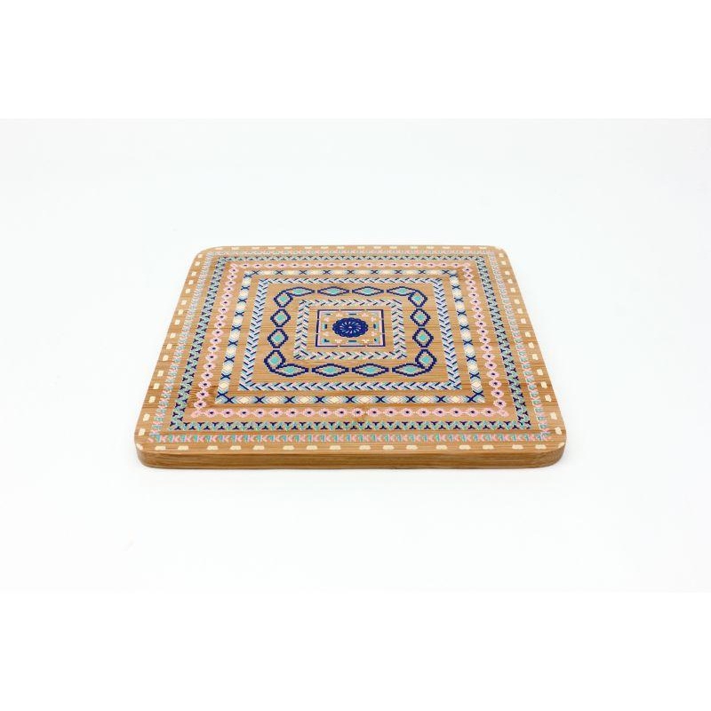 BergHOFF Bamboo Multi-Colored Trivet, Set of 4